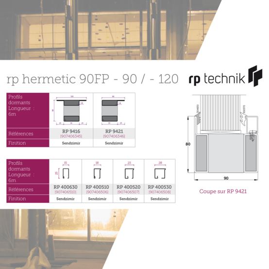 Profil rp hermetic 90FP acier sendzimir