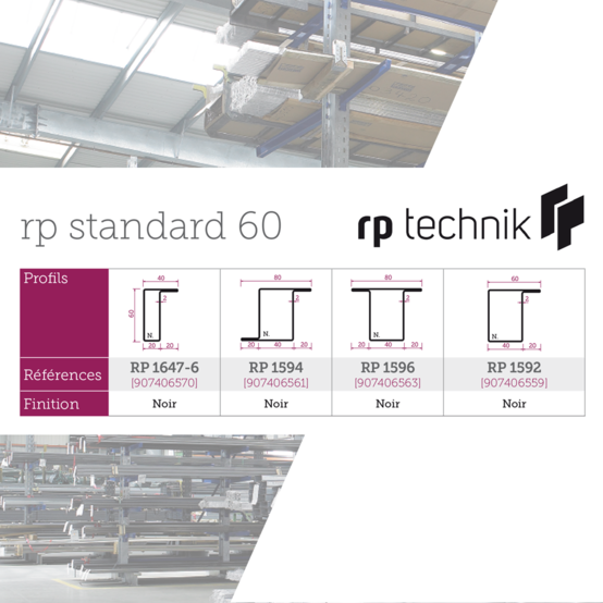 Profil rp standard 60 acier noir