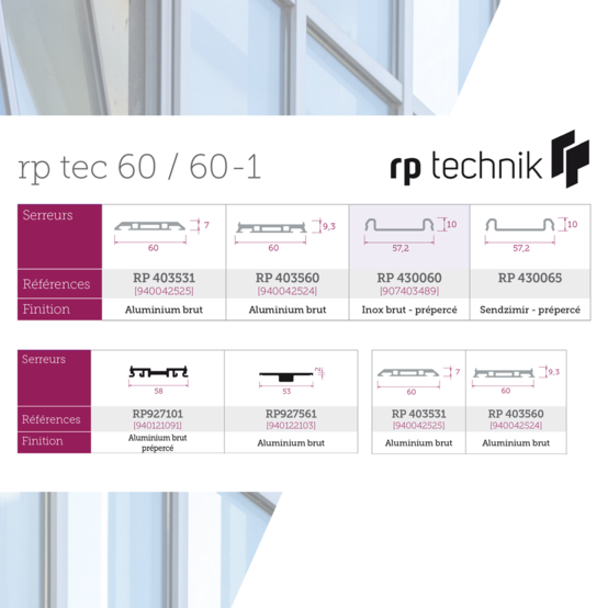 Serreur rp tec 60/60-1 aluminium 