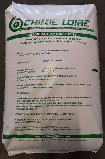 Absorbant minéral terre de diatomée en sac de 20 kg