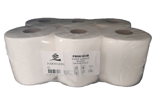 Lot de 6 bobines papier blanc dévidage central