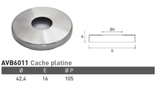 Cache platine ø105 Inox 316 pour diamètre 42,4mm