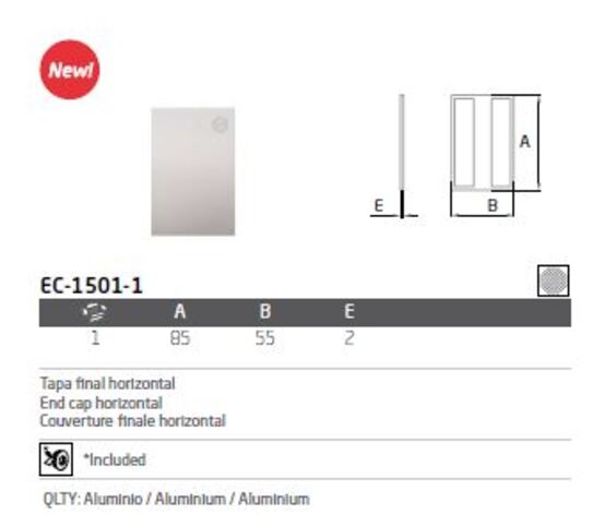 Fond de finition Aluminium 85 x 55mm