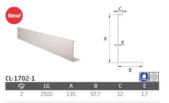 Enjoliveur Aluminium 135 x 67,7 x 2500mm