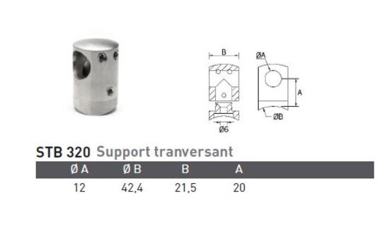 Support traversant pour tube Ø12 inox 316