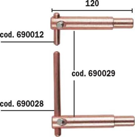 Bras droits l=120mm