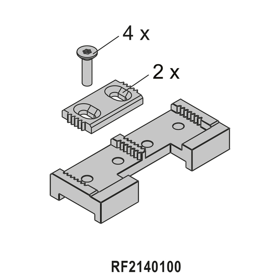 Gâche basse pour porte 2 vantaux - avec utilisation RP926331 et RP926341 - rp fineline 70D - RP-TECHNIK