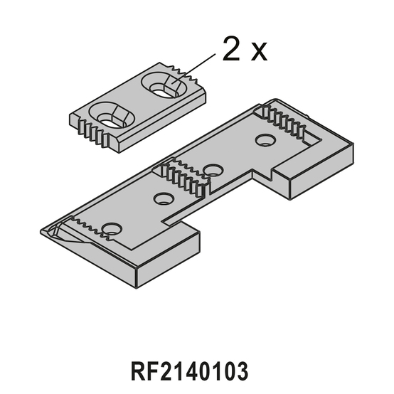 Gâche basse pour porte 2 vantaux - avec utilisation RP926321 - rp fineline 70D - RP-TECHNIK