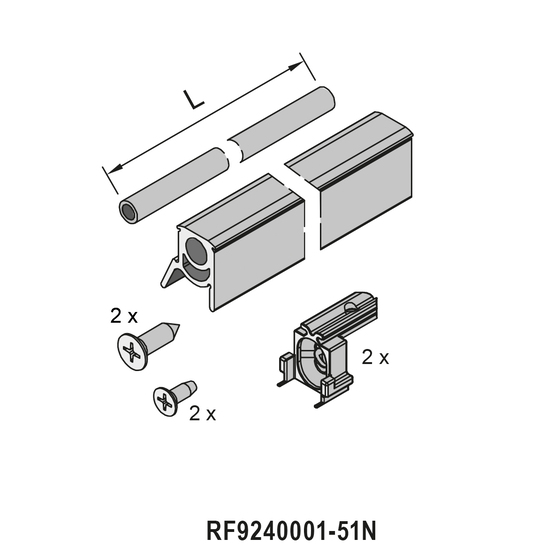 1 kit joint de battue de seuil pour porte à 1 vantail - rp fineline 70D - RP-TECHNIK