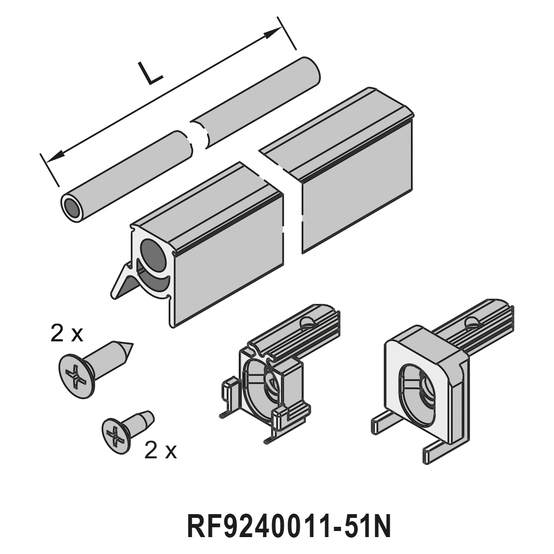 1 kit joint de battue de seuil pour porte à 2 vantaux - rp fineline 70D - RP-TECHNIK