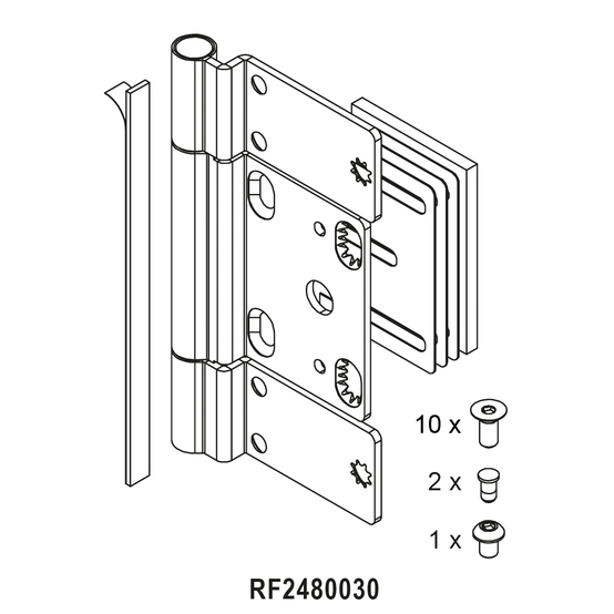 Paumelle de porte réglable en 2 dimensions - rp fineline 70D - RP-TECHNIK