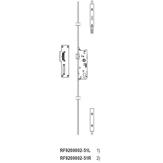 Serrure de porte multipoint avec verrouillage supplémentaire - rp fineline 70D - RP-TECHNIK