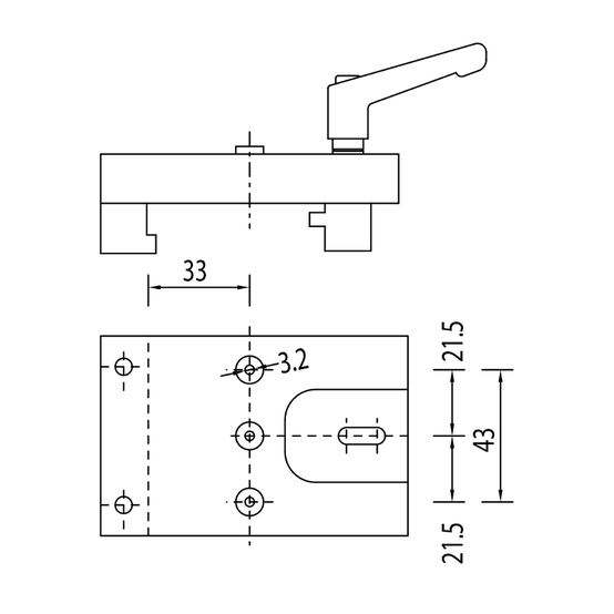 Gabarit de perçage - rp hermetic 55 - RP-TECHNIK