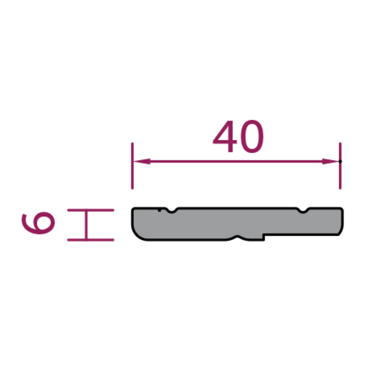 Support pour fixation de crémones - rp fineline 60 - RP-TECHNIK